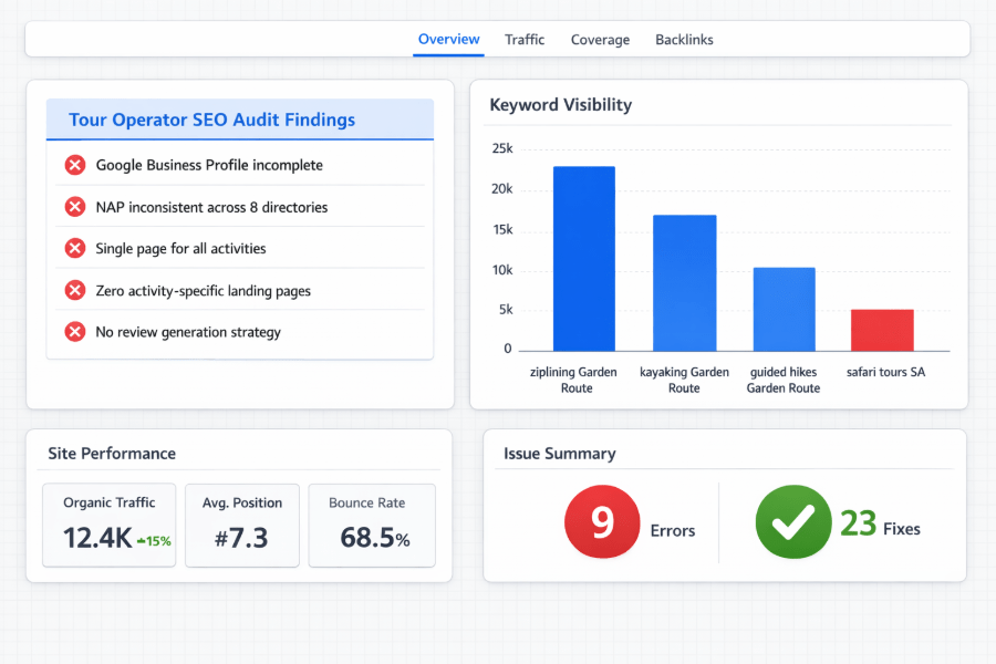 Audit Findings Before Tour Operator SEO Strategy